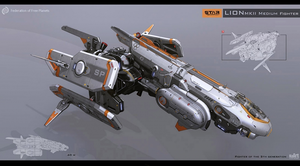 spaceship warship dropship hovercraft space cruiser battle ship fighter hyper jet concept art design star wars trek 2 movie dsng lion_mk2 by karanak